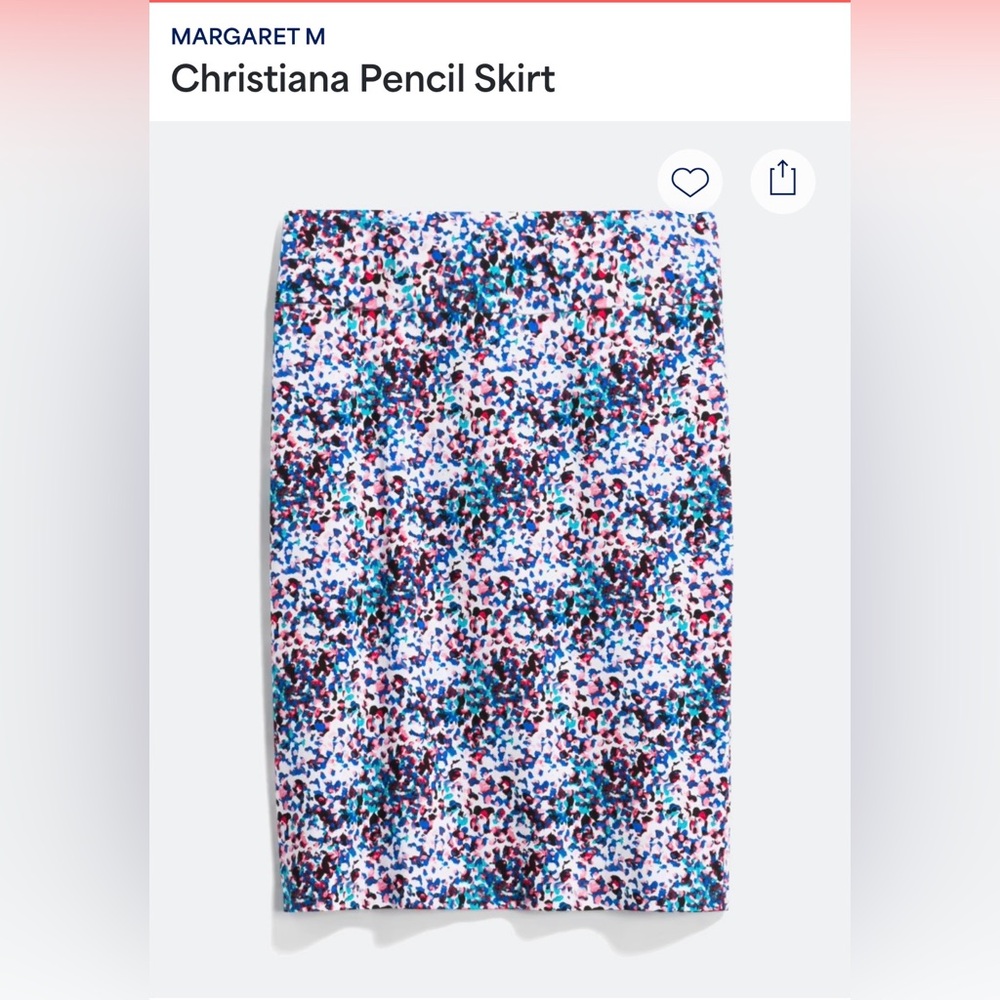 Margaret M Colorful Abstract Print Pencil Skirt